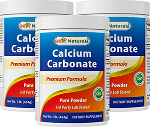Best Naturals Calcium Carbonate Powder 1 Pound - Food Grade (16 OZ (Pack of 3))