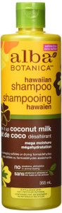Alba Botanica Hawaiian Shampoo, Coconut Milk 12 oz (Pack of 4)