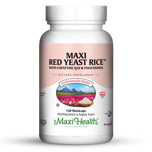 Maxi Health Kosher Maxi Red Yeast Rice with Coenzyme Q10 & Policosanol (Unflavored 120 Count (Pack of 1))