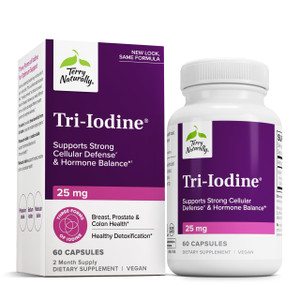 Terry Naturally Tri-Iodine - Dietary Supplement for Breast & Prostate Health Support - Healthy Thyroid Function Supplement Aid - 25 mg, 60 Capsules