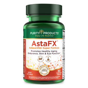 Purity Products AstaFX Astaxanthin Antioxidant Super Formula from Clinically Tested 4 mg AstaREAL with Tocotrienols (Vitamin E) + BioPerine Black Pep