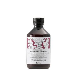 Davines Naturaltech Replumping Shampoo, Moisturizing for Fine Hair Lacking Elasticity - With Plum Phytoceuticals - Gentle Cleanser Adds Elasticity, 8