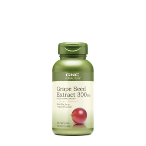 GNC Herbal Plus Grape Seed Extract 300mg Supplement, Vegetarian, 100 Servings