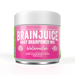 BrainJuice Nootropics Brain Support Supplement, Gluten Free Powder for Energy and Focus, Drink Mix with L Theanine, Alpha GPC, Vitamin B, Organic Gre