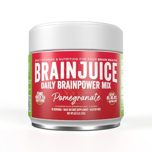 BrainJuice Nootropics Brain Support Supplement, Gluten Free Powder for Energy and Focus, Drink Mix with L Theanine, Alpha GPC, Vitamin B, Organic Gre