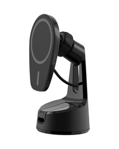 Scosche MPQ6 Magnetic Phone Holder for Car Dashboard/Windshield, 15W Wireless Fast Car Charger Stand, Hands Free Cell Phone Mount Compatible with iPh