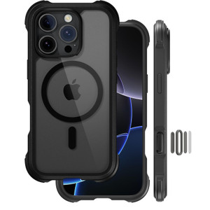 MAGEASY Designed for iPhone 16 Pro Bumper Case 6.3" - 20ft Ultimate Drop Protection Compatible with MagSafe, Protective Case with Shockproof Bumper,