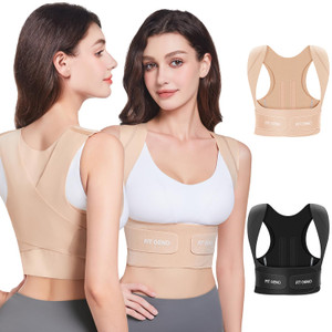 Fit Geno Posture Corrector for Women Invisilite: Invisible Lightweight Back Brace for Neck Shoulder & Upper Back Pain Relief - Improve Posture Correc