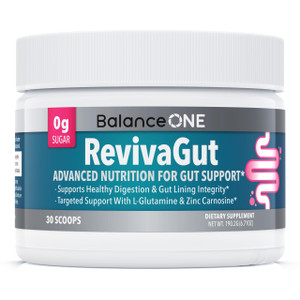 Balance ONE L-Glutamine Powder & Zinc Carnosine Supplement  Leaky Gut Repair Formula with Slippery Elm, DGL Licorice, Marshmallow & Aloe Vera  Dige