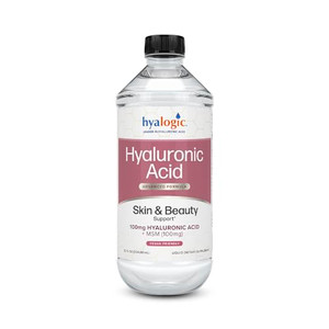Hyalogic Liquid Hyaluronic Acid Supplement - Ingestible Skin Support with 100mg HA and 100mg MSM - Natural Hydration for The Face, Eyes and Lips - Hi