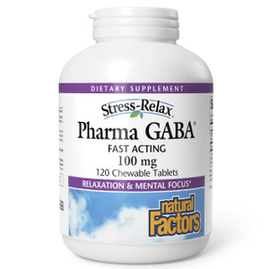 Natural Factors Pharma GABA - Dietary Supplement Supports Calm Sleep & Sleep Quality - Natural, Fast-Working Supplement Aids Focus & Brain Health - 1