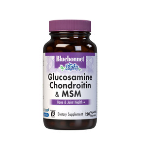 Bluebonnet Nutrition Glucosamine Chondroitin & MSM, Glucosamine, Bone & Joint Health*, Non-GMO, Gluten-Free, Soy-Free, Dairy-Free, 120 Vegetable Caps