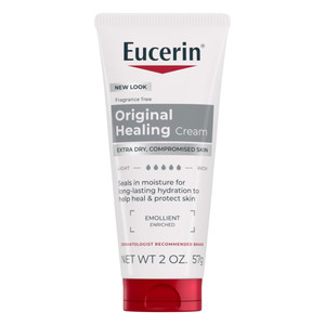 Eucerin Original Healing Cream - Fragrance Free, Rich Lotion for Extremely Dry Skin - 2 oz. Tube (Pack of 6)
