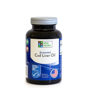 Green Pasture Fermented Cod Liver Oil -Non-Gelatin 120 Capsules