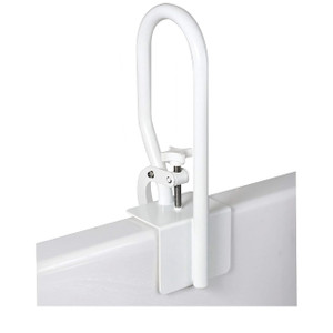 Carex White Bathtub Rail - Grab Bars for Bathroom, Bathtubs & Showers - Side Hand Grip Railing & Support - Shower Handle & Bath Tub Bar Clamps for Se