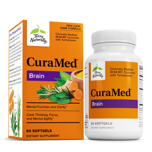 Terry Naturally CuraMed Brain - Dietary Supplement to Support Clarity & Focus - Brain Health Supplement with Curcumin & Turmeric Essential Oil to Aid