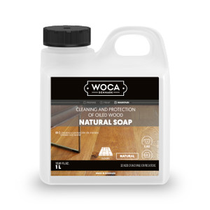 WOCA Natural Soap, Natural 1L - Concentrated Wood Cleaner for oil finished hardwood floors, tables, millwork, cutting boards, countertops and butcher