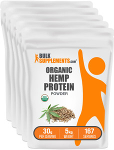 BulkSupplements.com Organic Hemp Protein Powder - Organic Hemp Protein, High Fiber Powder - Vegan & Gluten Free, 30g per Serving, 1kg (2.2 lbs) (Pack
