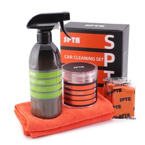 Clay Bar and Luber Synthetic Lubricant Kit, SPTA 3 Pack 300g, Medium Duty Clay Bars Detailing Magic Clay Bar with 16oz Luber Synthetic Lubricant for