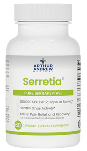 Arthur Andrew Medical, Serretia, Serrapeptase Formula for Muscle and Sinus Support, 60 Capsules