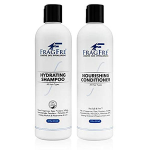 FRAGFRE Hydrating Shampoo and Nourishing Conditioner 12 oz/ea (2-Pack Gift Set) - Sulfate Free, Gluten Free, Parabens Free, Color Safe, Hypoallergeni