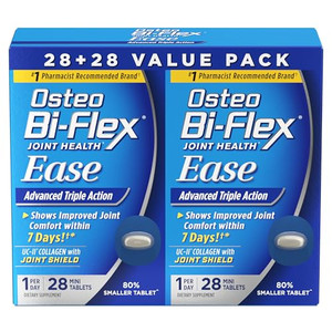 Osteo Bi-Flex Ease Advanced Triple Action with Vitamin D Joint Supplements, Mini-Tablets, 28 Count, Pack of 2