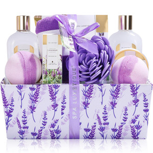 Spa Luxetique Lavender Gift Baskets for Women Spa Kit for Women 12 Pcs Birthday Gifts Set Home Skin Care Sets for Her Anniversary Valentine Day Gifts
