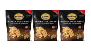 Sonoma Creamery - Cheese Crisps, Pepper Jack, 10 Oz (3 Count) | High Protein | Low Carb | Gluten Free | Keto-Friendly