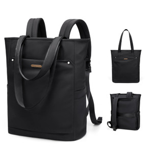 GOLF QUALITY Convertible Laptop Backpack for Women Men Carry on Tote Backpack Teacher Bookbag for College Work Nurse Travel Leisure,16 Inch,Black