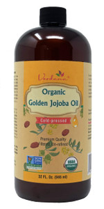 Verdana Organic USDA Certified Organic Golden Jojoba Oil, Cold Pressed, Unrefined, 32 Fl Oz Bulk size - Deepthi Organics