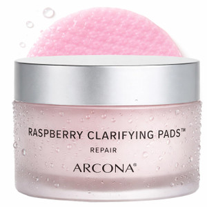 ARCONA Raspberry Clarifying Pads - Raspberry Extract, Witch Hazel, Salicylic Acid + Tea Tree Extracts Cleanse, Clarify + Protect Skin - 45 Pads, Made
