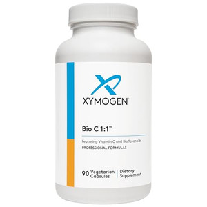XYMOGEN Bio C 1:1 - High Potency Vitamin C Supplement with Citrus Bioflavonoids - Antioxidant + Immune Support, Promotes Collagen Synthesis (90 Vitam