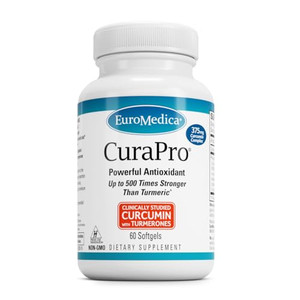 EuroMedica CuraPro 375 mg - Liver, Heart & Brain Health Support - Turmeric Essential Oil for Immune System & Antioxidant Support - Up to 500x Stronge