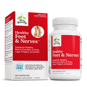 Terry Naturally Healthy Feet & Nerves - Herbal Supplement with Bioactive Vitamin B12 - Circulation & Nerve Health Support Supplement - Vegan Capsules