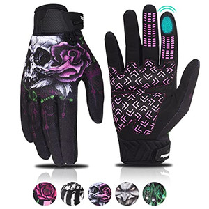 RIGWARL Motorcycle Gloves for Women Touchscreen, Breathable Pink Riding Gloves Womens Non-Slip, Designed Riding Gloves Motorcycle Womens Full Finger