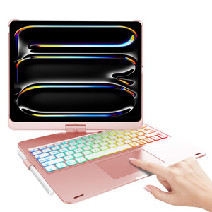FARYODI Keyboard Case for iPad Pro 13 Inch (M4, 2024), 360° Rotatable Slim Cover, Bluetooth Keyboard with Multi-Touch Trackpad, Pencil Holder, 7-Colo