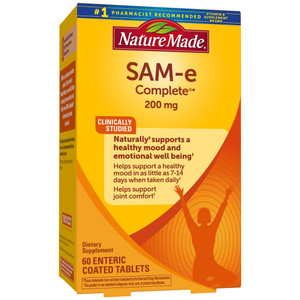 Nature Made SAM-e 200mg Complete, Dietary SAM-e Supplement for Mood Support, 60 Tablets, 30 Day Supply