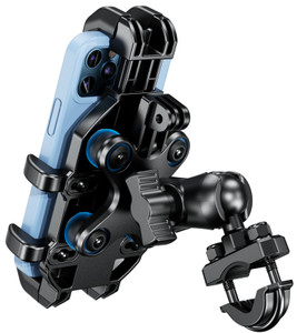 BRCOVAN Motorcycle Phone Mount Holder with Vibration Dampener, Anti-Shake Handlebar Cellphone Cradle for Bike Bicycle Scooter ATV, Adjustable Fit 5.4