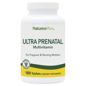 NaturesPlus Ultra Prenatal Multivitamin - 800 mcg Folate, 180 Vegetarian Tablets - Prenatal Supplement with Iron, Iodine, Calcium & B-Complex Vitamin