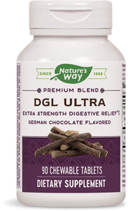 Nature's Way DGL ULTRA 10:1 Extra Strength, 75 mg per serving, German Chocolate Flavored, 90 Chewables, Pack of 2 (Packaging May Vary)