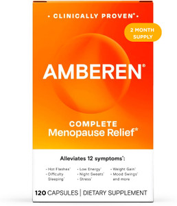 Amberen Menopause Supplement for Women, 120 Capsules, Clinically Proven, Helps Support Hormone Balance, Helps Relieve 12 Menopause Symptoms: Hot Flas