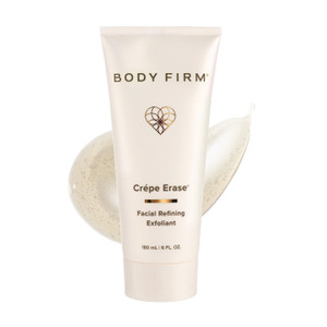 BODY FIRM Crepe Erase Refining Facial Scrub, Anti-Aging Skin Care, Exfoliating Face Wash with Gentle AHA BHA Exfoliators, Exfoliating Pre Treatment f