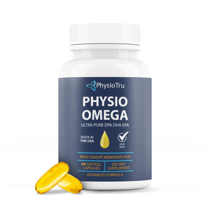 Physio Omega 2400mg Fish Oil with Omega 3 Fatty Acid Supplement - Vascular & Cognitive Supplements for Adults - Non-GMO, Burpless, Light Citrus Flavo