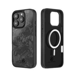 MONOCARBON Real Forged Carbon Fiber Case for iPhone 16 Pro, Military Grade 6.3 in Dropproof Hard Cover Compatible with MagSafe,Heavy Duty Case with C