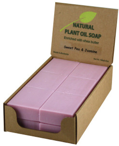 Sweet Pea & Jasmine Scented Natural Soap Bars (12 Bars), 3.5oz Moisturizing French Triple Milled Soap Bars Enriched with Shea Butter - Pure Plant Oil