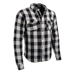Milwaukee Leather MPM1633 Men's Plaid Flannel Biker Shirt with CE Approved Armor - Reinforced w/Aramid Fiber - X-Large Multi