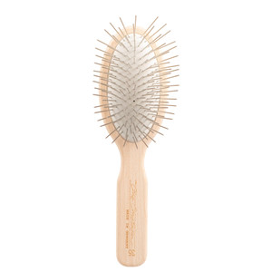 Chris Christensen 35 mm Oval Pin Dog Brush, Original Series, Groom Like a Professional, Stainless Steel Pins, Lightweight Beech Wood Body, Ground and