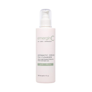 emerginC Aromatic Cream Tea Cleanser - Soothing Gentle Face Wash with Green Tea, Chamomile + Rose for Minor Redness, Removing Dirt, Makeup + Excess O
