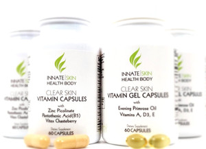 Clear Skin Acne Vitamin System | 20 Antioxidants, Botanicals & Minerals | 60 Count Pack of 4