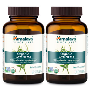 Himalaya Organic Gymnema Sylvestre - Herbal Glucose Metabolism Support - USDA Organic, Non-GMO, Vegan, Gluten Free, 700 mg, 60 Caplets (Pack of 2)